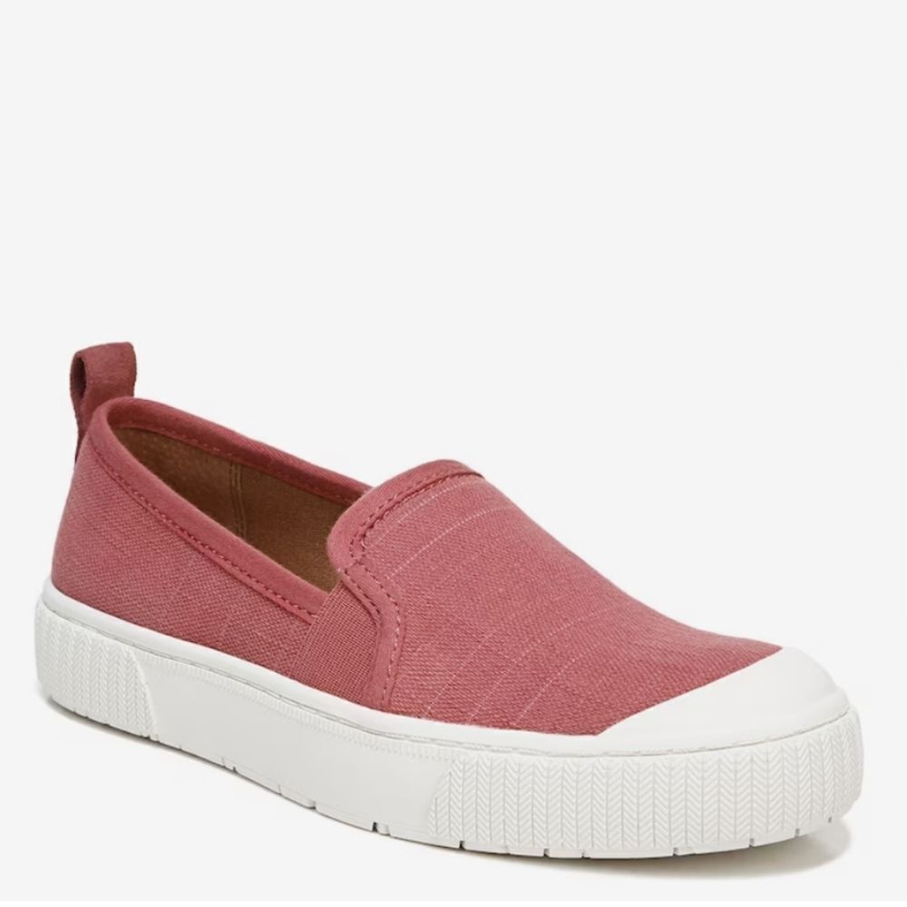 New Zodiac Ciara Slip-On Sneaker red denim elastic stretch platform sole skater